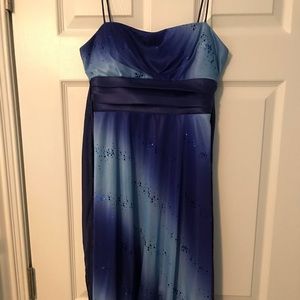Multicolor blue Spaghetti Strap dress